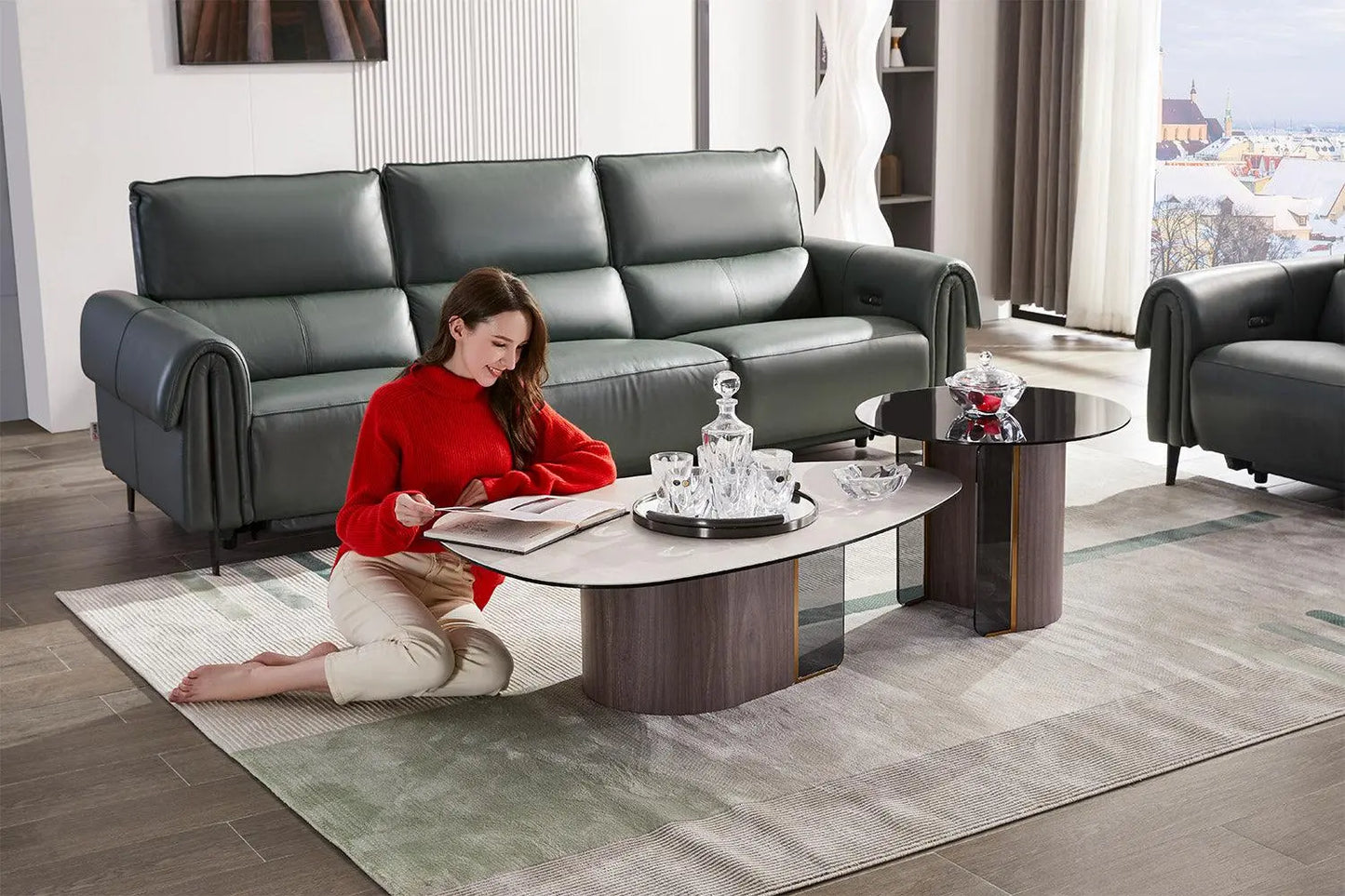 Baikal Glass Top Lamp Table