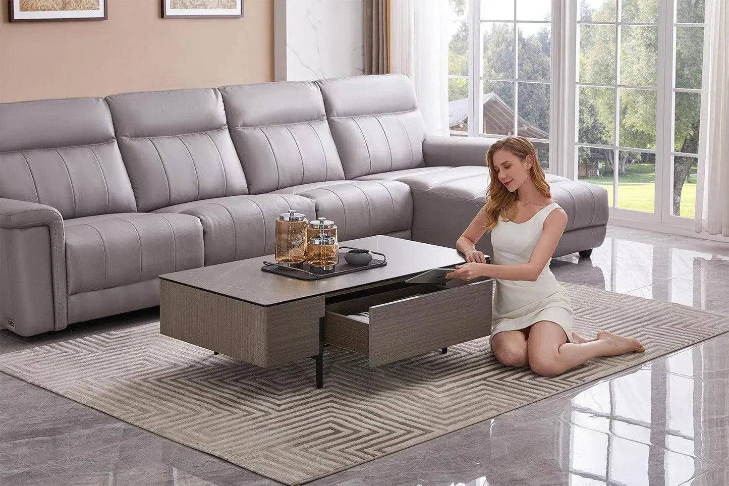 Joy Ceramic Top Coffee Table