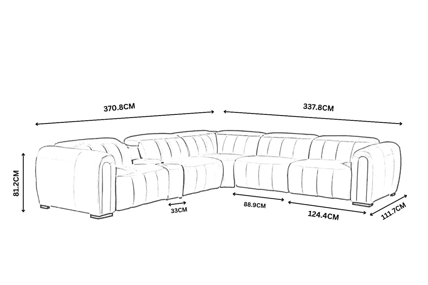 Damian 6PC lounge, Pure white colour (Full leather)