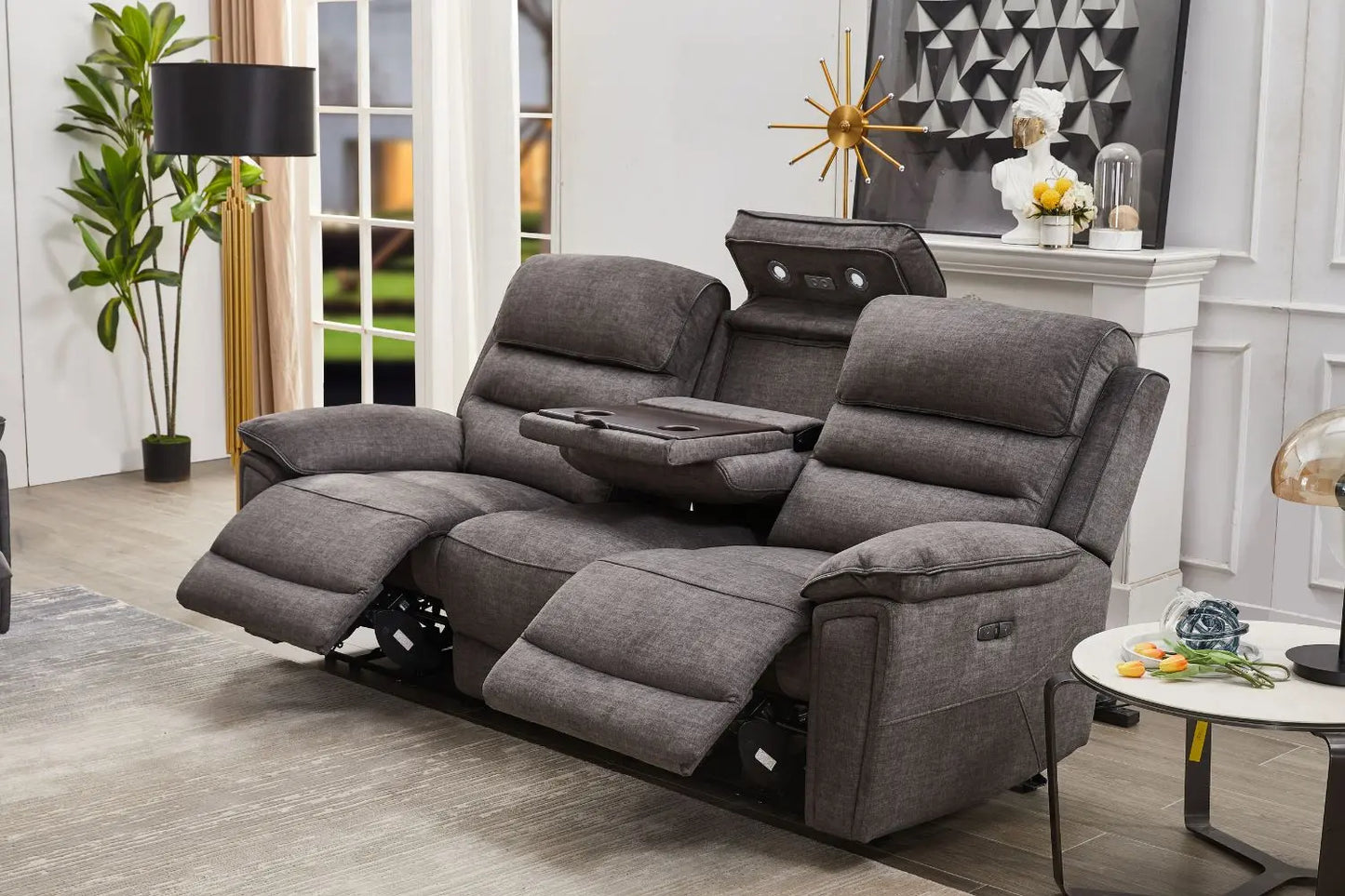 Kai electric 3-seater electric recliner, charcoal/slate colour