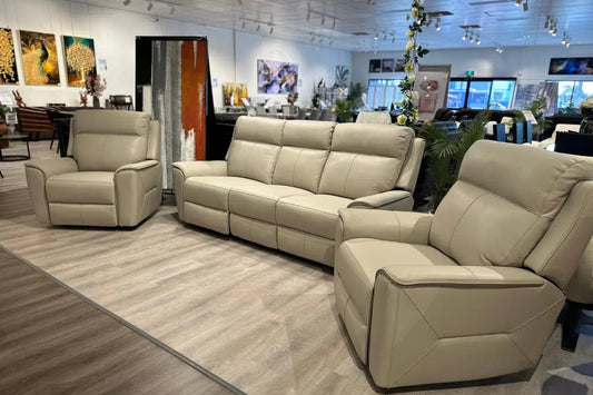 Veneto 3PC Full Leather Recliner Suite - Perth Furniture Outlet