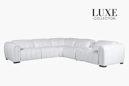 Damian 6PC lounge, Pure white colour (Full leather)