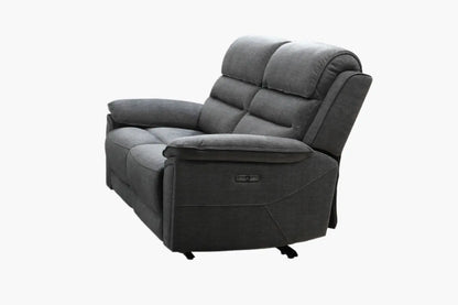 Kai electric 2-seater electric recliner, charcoal/slate colour