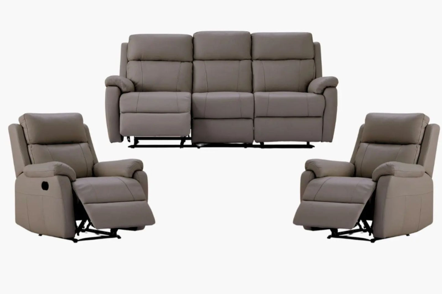 Venice Leather Recliner Suite – Mocha