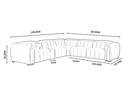 Damian 6PC lounge, Pure white colour (Full leather)