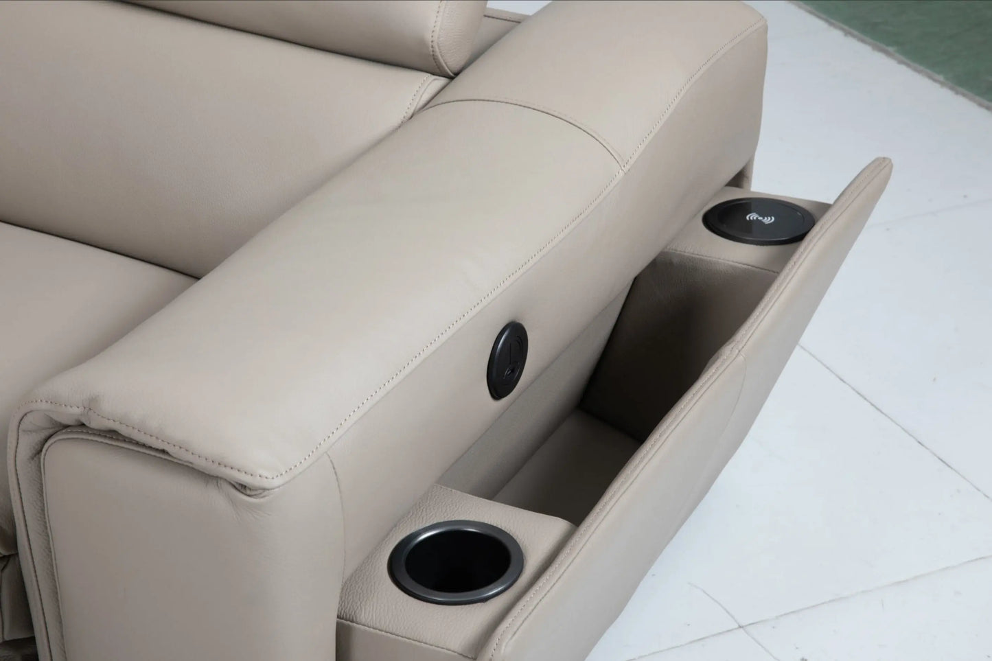 Gabriel 6PC lounge, Taupe colour (Full leather)