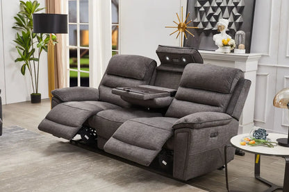 Kai electric 3-seater electric recliner, charcoal/slate colour