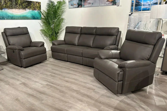 Leonardo Full Leather Recliner Suite - Perth Furniture Outlet